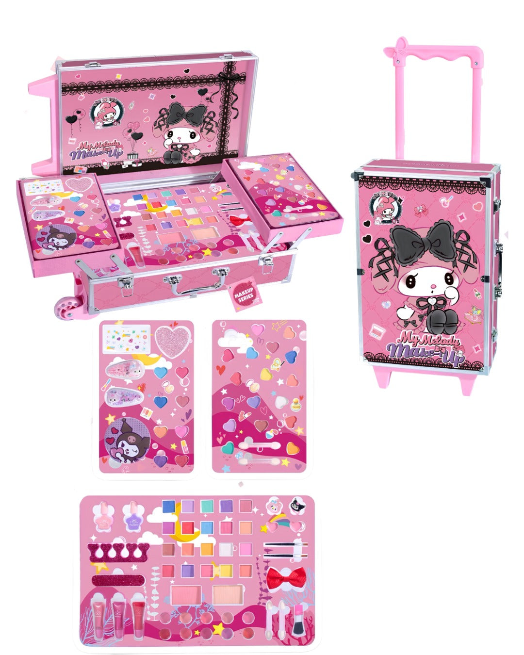 MALETA DE MAQUILLAJE KURUMI ROSADA