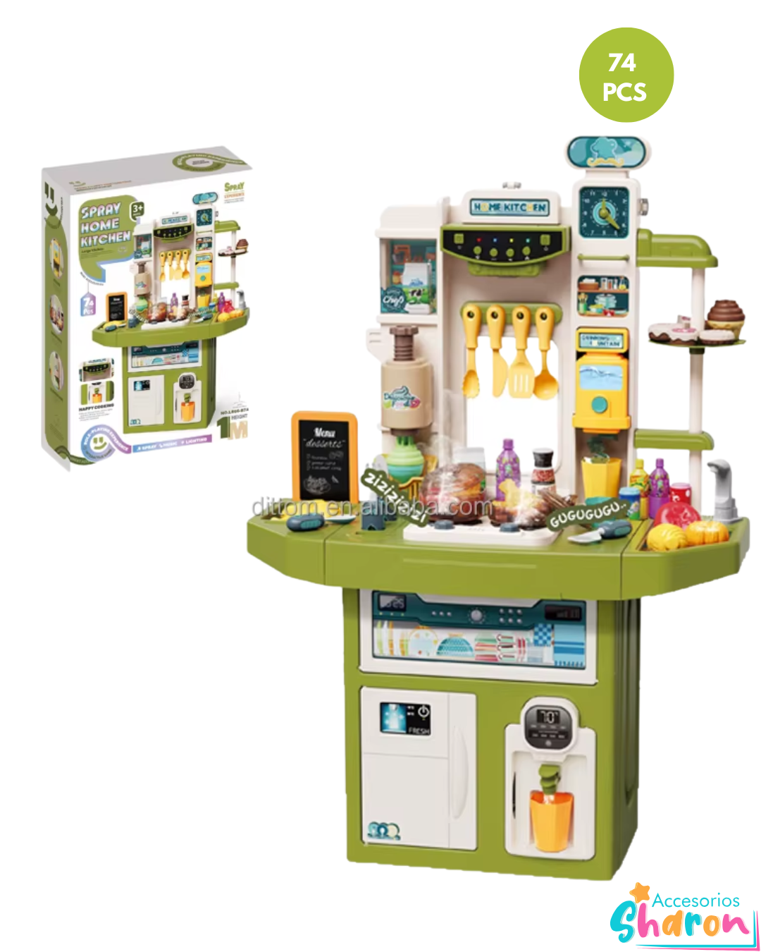 Cocina De Juguete Spray Home Kitchen Verde