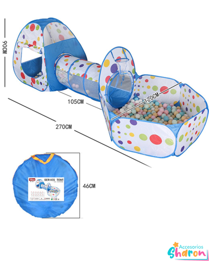 Carpa Con Tunel Lunares de Colores