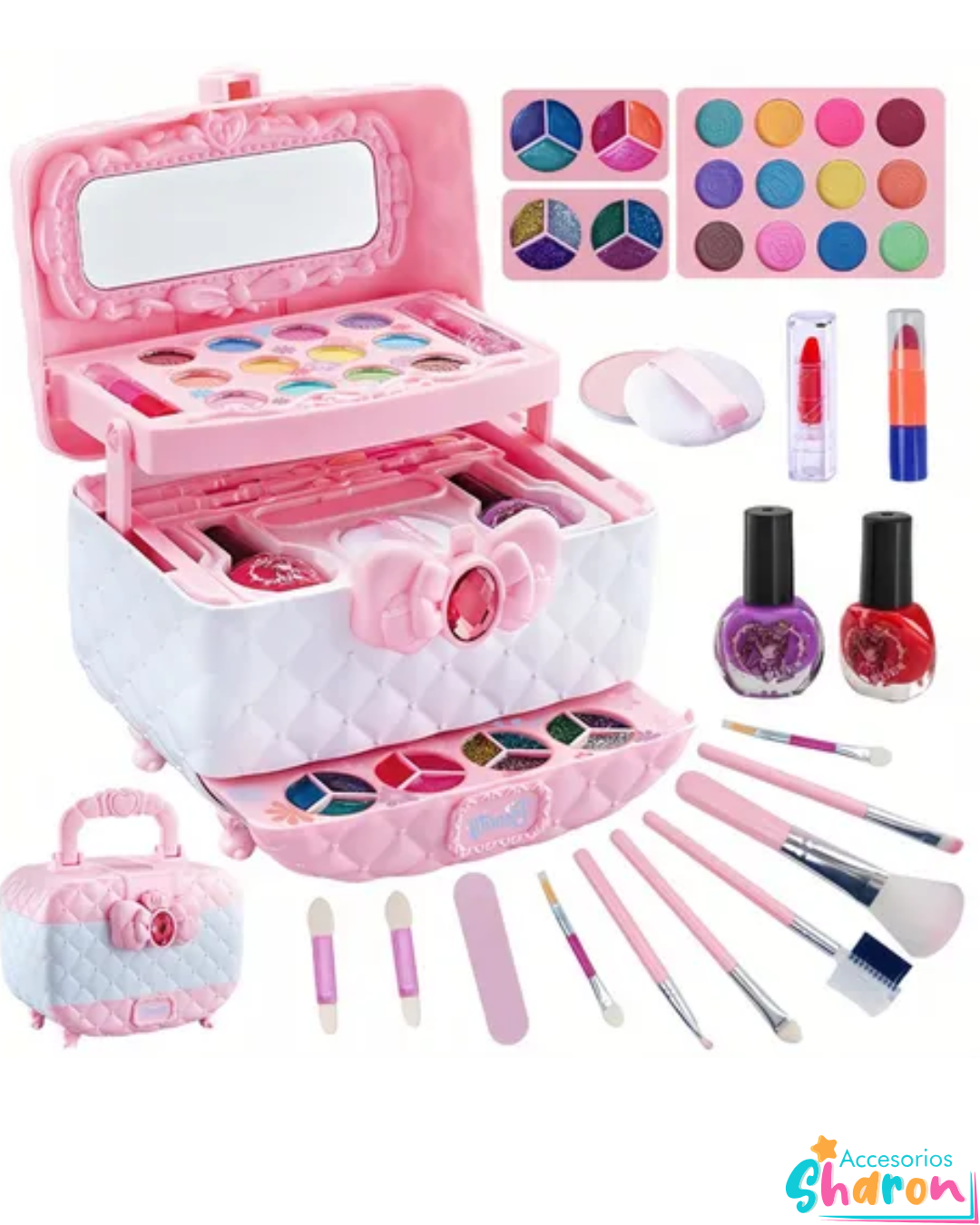 Cofre De Maquillaje Infantil Vanity Rosa