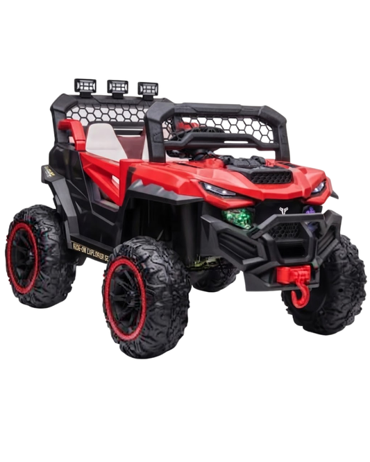 Carro Eléctrico Todo Terreno 12V para Niños - Diseño Exclusivo "Explorer SE" (Rojo/Negro)