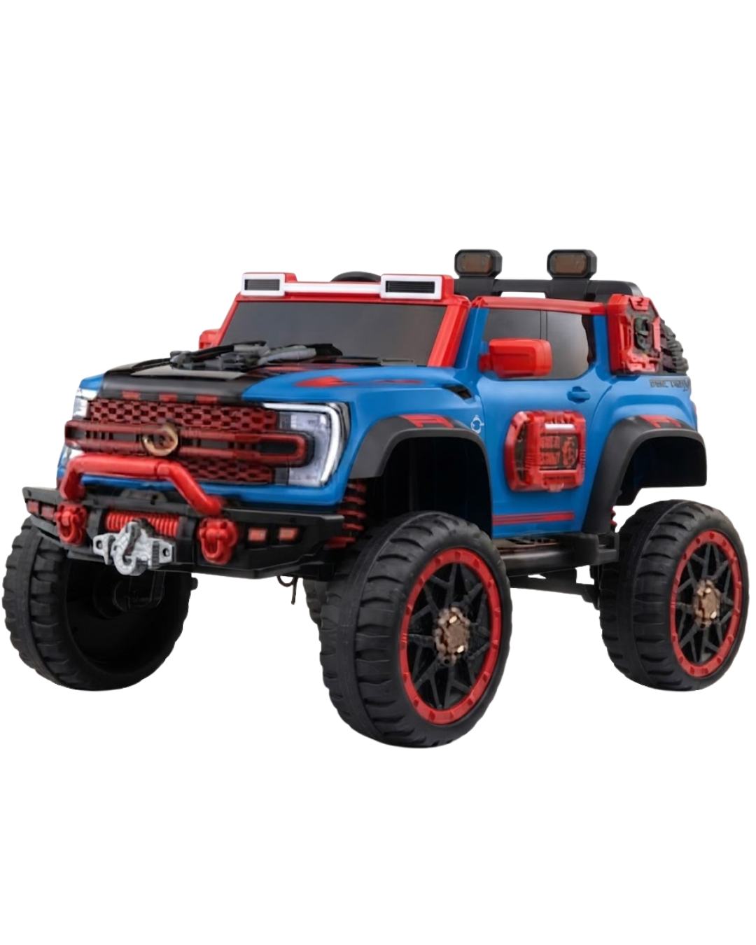 Jeep Montable Eléctrico 12V Todo Terreno Tipo Raptor – Azul y Rojo Deportivo