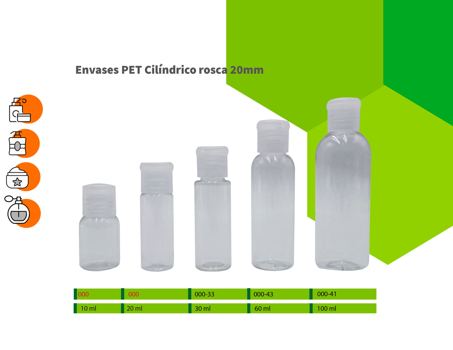 Envase Pet cilíndrico rosca 20mm