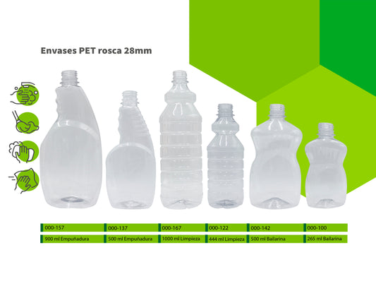 Envases PET rosca 28 mm