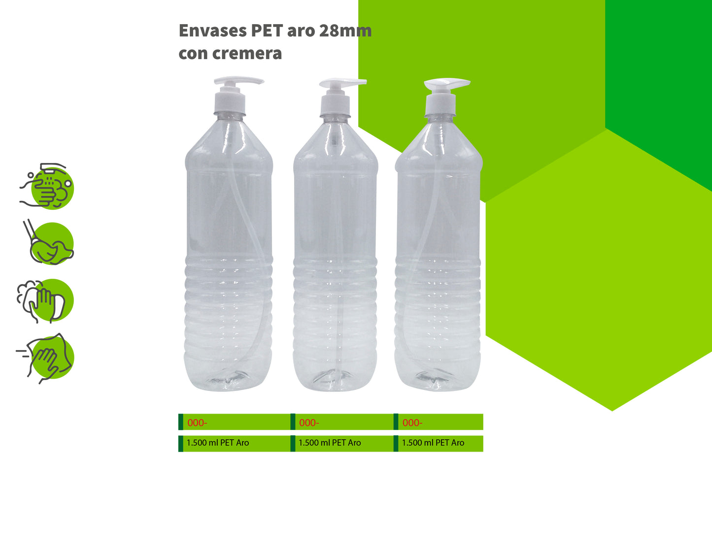 Envases PET aro 28mm con cremera