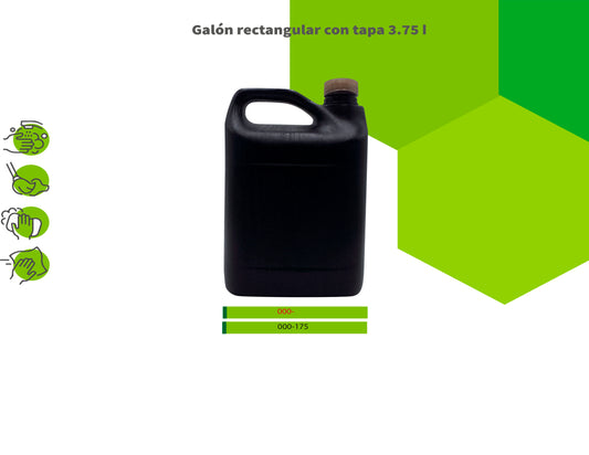 Galón rectangular con tapa 3.75l