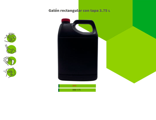 Galón rectangular con tapa 3.75L