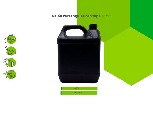 Galón rectangular con tapa 3.75L