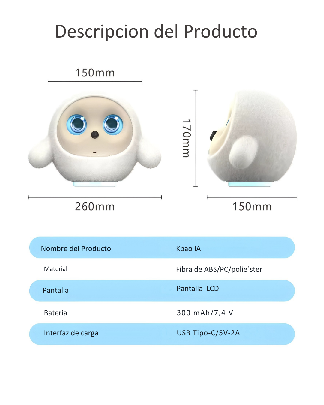 Mascota Robot Inteligente Kbao IA – Compañero Interactivo y Emocional